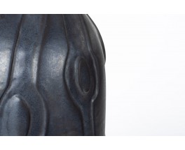 Vase in black ceramic Les Heritiers 1990