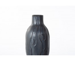 Vase en céramique noire Les Héritiers 1990