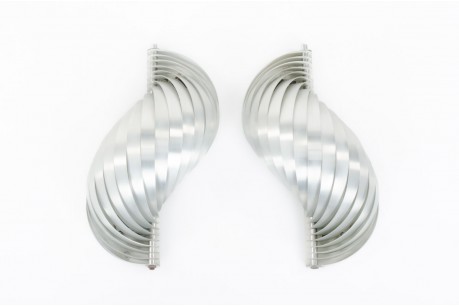 Henri Mathieu wall lamps in chromed metal 1960 set of 2