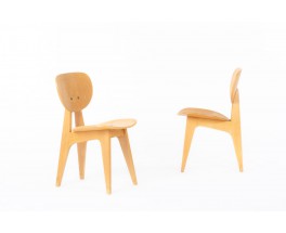 Chaises Junzo Sakakura modèle 3221 édition Tendo Mokko 1953 set de 4