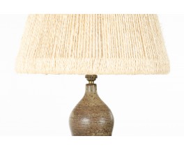 Table lamp in ceramic with rope lampshade 1960