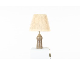 Table lamp in ceramic with rope lampshade 1960
