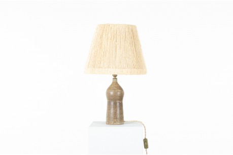 Table lamp in ceramic with rope lampshade 1960
