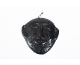 Masque africain en céramique noire 1950