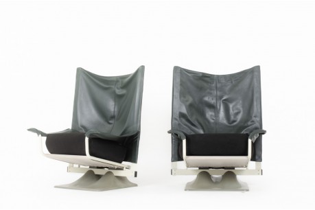 Paolo Deganello armchairs model Aeo edition Cassina 1973 set of 2