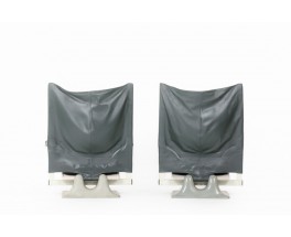 Paolo Deganello armchairs model Aeo edition Cassina 1973 set of 2