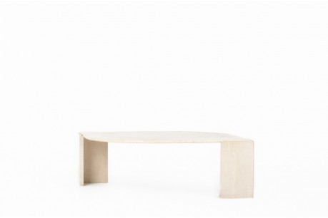 Coffee table model Eye in Beige marble 1980