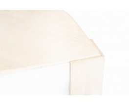 Table basse modèle oeil marbre beige 1980