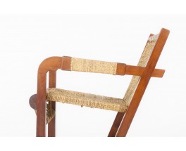 Francis Jourdain armchairs rope and pine 1930 set of 2