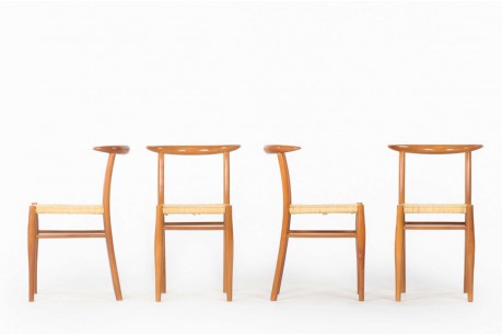 Chaises Philippe Starck modèle Tessa nature édition Driade Aleph 1990 set de 4