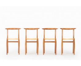 Chaises Philippe Starck modèle Tessa nature édition Driade Aleph 1990 set de 4