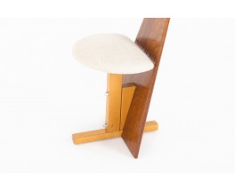 Structural chair in wood and beige linen 1950