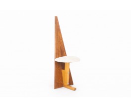 Structural chair in wood and beige linen 1950