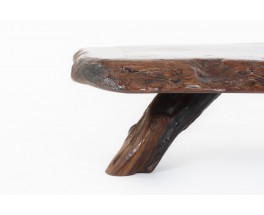 Table basse forme libre en sequoia design brutalist 1950