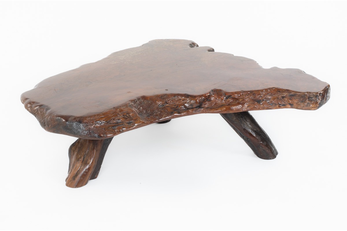 Free form coffee table in sequoia brutalist design 1950