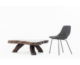 Table basse forme libre en sequoia design brutalist 1950