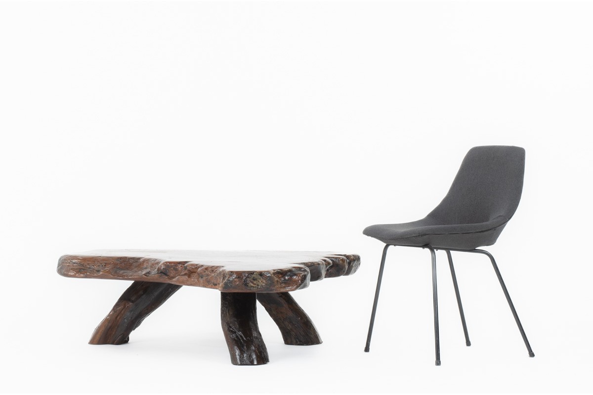 Free form coffee table in sequoia brutalist design 1950