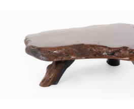 Table basse forme libre en sequoia design brutalist 1950