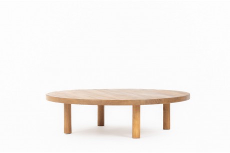 Round coffee table in elm 1950