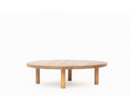 Table basse ronde en orme 1950