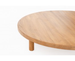 Table basse ronde en orme 1950