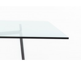 François Morellet square dining table model Destabilisation in steel edition Tecno 1990