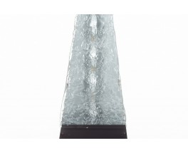 Lampadaire pyramide métal et verre design italien 1970