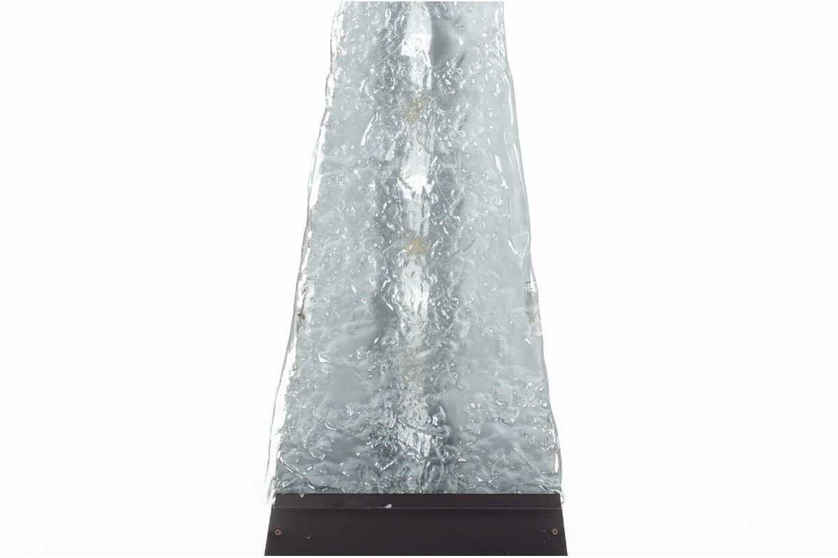 Floor lamp pyramid model glass and metal Italian design 1970
