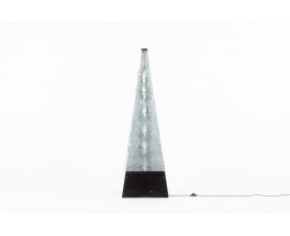 Lampadaire pyramide métal et verre design italien 1970