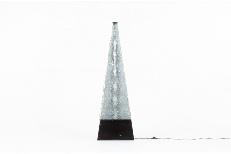Lampadaire pyramide métal et verre design italien 1970