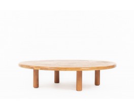 Round coffee table in oak 1950