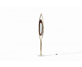 Lampadaire Goffredo Reggiani métal marbre et opaline design italien 1960