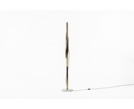 Goffredo Reggiani Floor lamp metal marble and opaline glass Italian design 1960