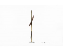 Goffredo Reggiani Floor lamp metal marble and opaline glass Italian design 1960