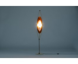 Goffredo Reggiani Floor lamp metal marble and opaline glass Italian design 1960