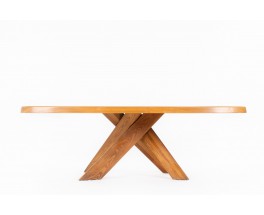 Pierre Chapo rectangular dining table model T35 in elm 1980