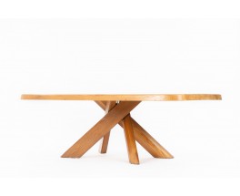 Pierre Chapo rectangular dining table model T35 in elm 1980