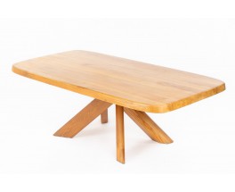 Pierre Chapo rectangular dining table model T35 in elm 1980