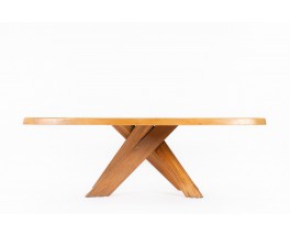 Pierre Chapo rectangular dining table model T35 in elm 1980