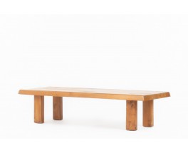 Rectangular Pierre Chapo coffee table model T08 in elm 1980