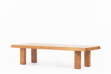 Rectangular Pierre Chapo coffee table model T08 in elm 1980