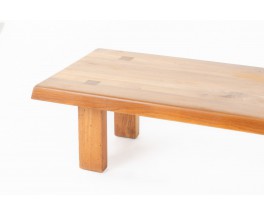 Rectangular Pierre Chapo coffee table model T08 in elm 1980