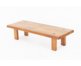 Rectangular Pierre Chapo coffee table model T08 in elm 1980