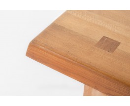Rectangular Pierre Chapo coffee table model T08 in elm 1980