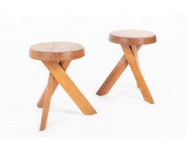 Pierre Chapo stool model S31 in elm 1980