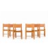 Chairs in elm and leather edition Maison Regain 1980 set of 6