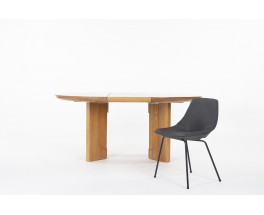 Table de repas ronde Luigi Gorgoni en orme avec rallonge édition Roche Bobois 1980