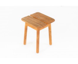 Pierre Gautier Delaye stools in pine edition Vergneres 1960 set of 6