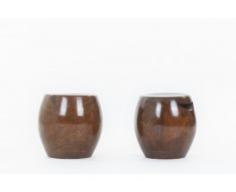 Monoxyl stools in wood Senegal 1950 set de 2