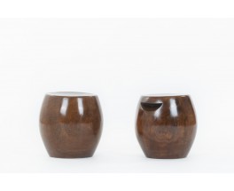 Monoxyl stools in wood Senegal 1950 set de 2